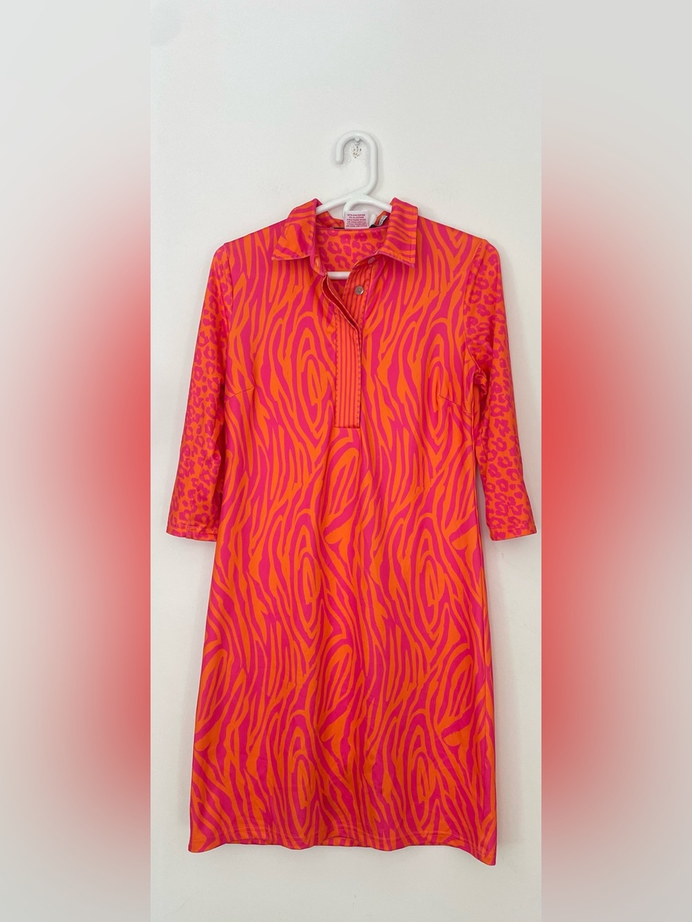 Gretchen Scott Designs Pink & Orange Printed Polo Shift Dress - Picture 2 of 7